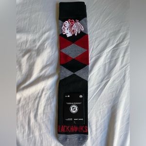 New Chicago Blackhawks Argyle Socks. Size Large